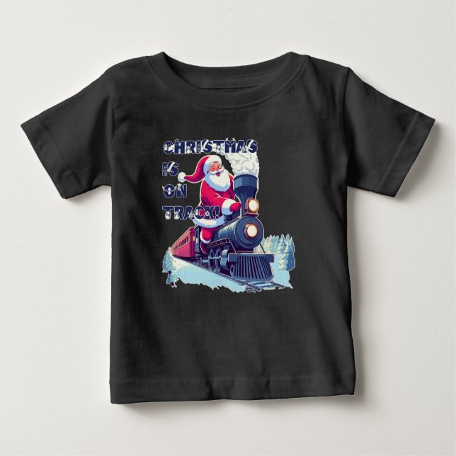Camiseta De Bebé Santa en un tren (Anverso)