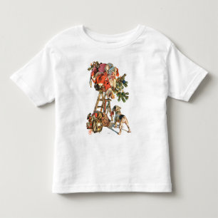 Camiseta De Bebé Santa encima de una escalera