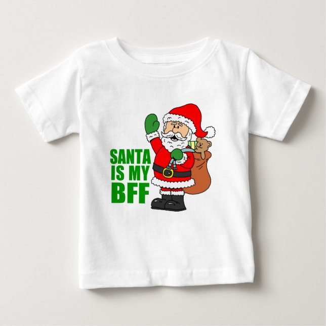 Camiseta De Bebé Santa es mi BFF (Anverso)