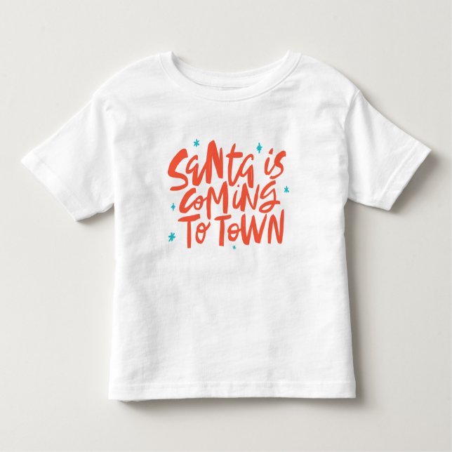 Camiseta De Bebé Santa está llegando al diseño de las vacaciones en (Anverso)