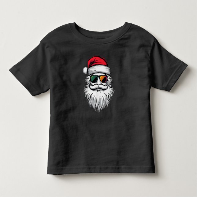 Camiseta De Bebé Santa Face Retro Gafas de sol Navidades Navidad (Anverso)