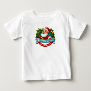 Camiseta De Bebé Santa Feliz Navidad Felices Fiestas