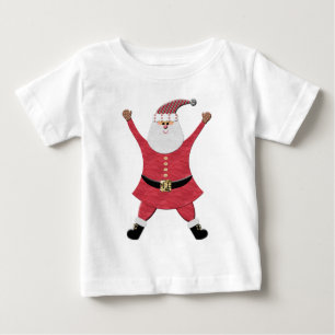 Camiseta De Bebé Santa feliz que salta para la alegría