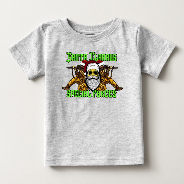 Camiseta De Bebé Santa, fuerzas especiales, ejército (Anverso)