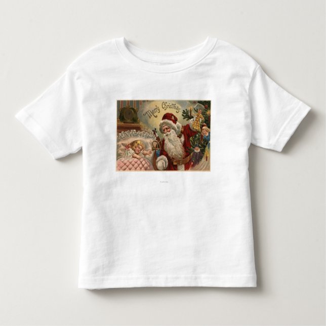 Camiseta De Bebé Santa Holding, Chica durmiente (Anverso)