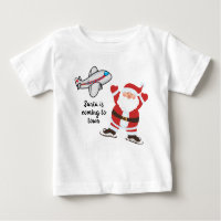Santa is coming to town plane t-shirt for kids