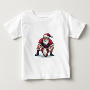 Camiseta De Bebé Santa jugando fútbol fantasía jugador de Navidad