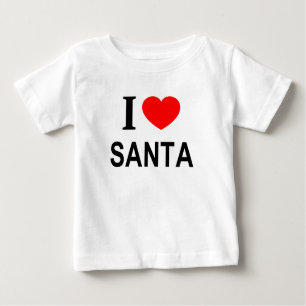 CAMISETA DE BEBÉ ❤️ SANTA ME ENCANTA SANTA I HEART SANTA