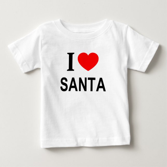 CAMISETA DE BEBÉ ❤️ SANTA ME ENCANTA SANTA I HEART SANTA (Anverso)