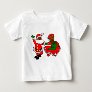 Camiseta De Bebé santa negra mrs claus