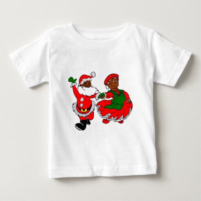 Camiseta De Bebé santa negra mrs claus (Anverso)