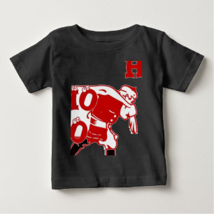 Camiseta De Bebé Santa Paseando en rojo y blanco Ho Ho Ho Ho Art Pr