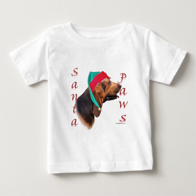 Camiseta De Bebé Santa Paws Bloodhound (Anverso)