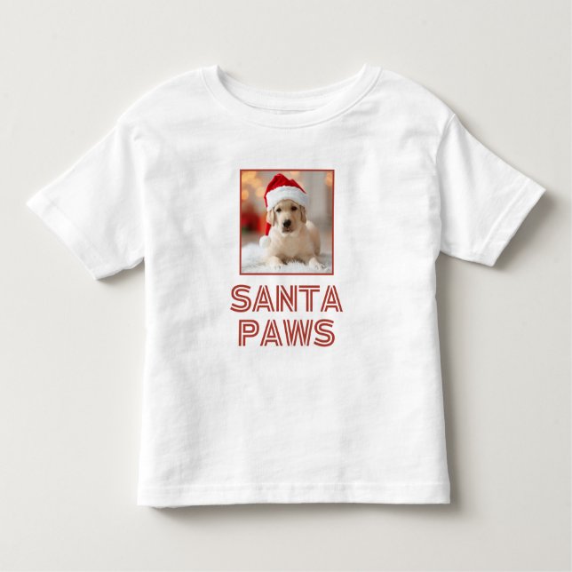 Camiseta De Bebé Santa Paws - Personalizados Navidades amantes de l (Anverso)