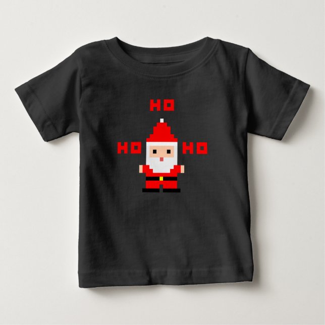 Camiseta De Bebé Santa Pixel Art 2 (Anverso)