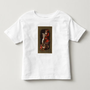 Camiseta De Bebé Santa que lee su buena lista de los niños