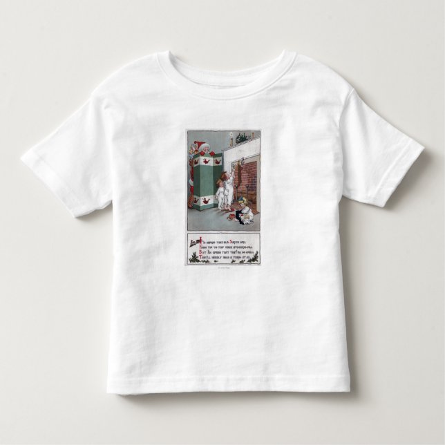 Camiseta De Bebé Santa que mira de detrás la pantalla (Anverso)