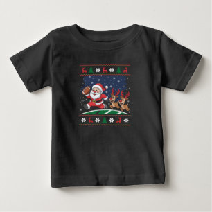Camiseta De Bebé Santa Reno Ciervo Juega Fútbol Americano Feo Xmas