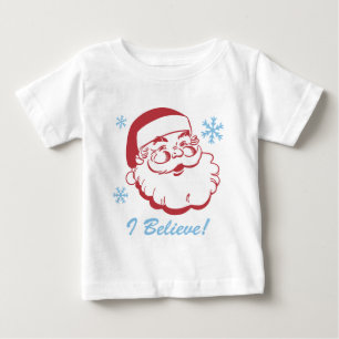 Camiseta De Bebé Santa retro cree