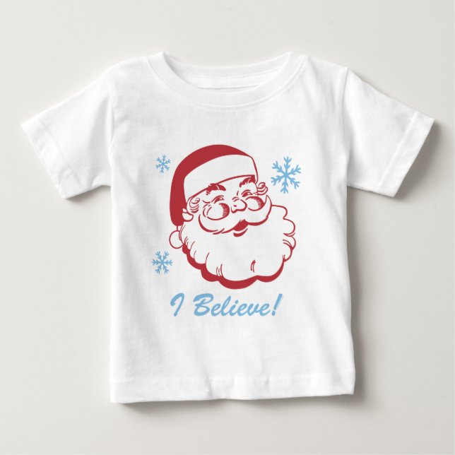 Camiseta De Bebé Santa retro cree (Anverso)