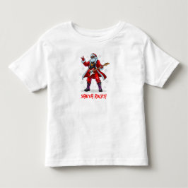 Camiseta De Bebé ¡Santa Rocks! Divertido Santa Claus tocando la gui