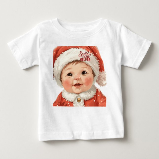 Camiseta De Bebé Santa’s Little Helper Baby Shirt | Cute Christmas (Anverso)