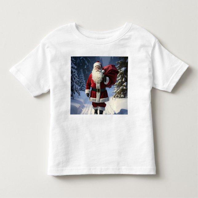 Camiseta De Bebé Santa’s Path Through the Winter Pines (Anverso)