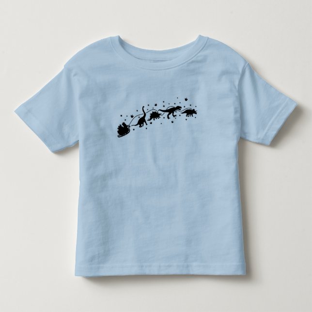 Camiseta De Bebé Santa Sleigh con dinosaurios (Anverso)