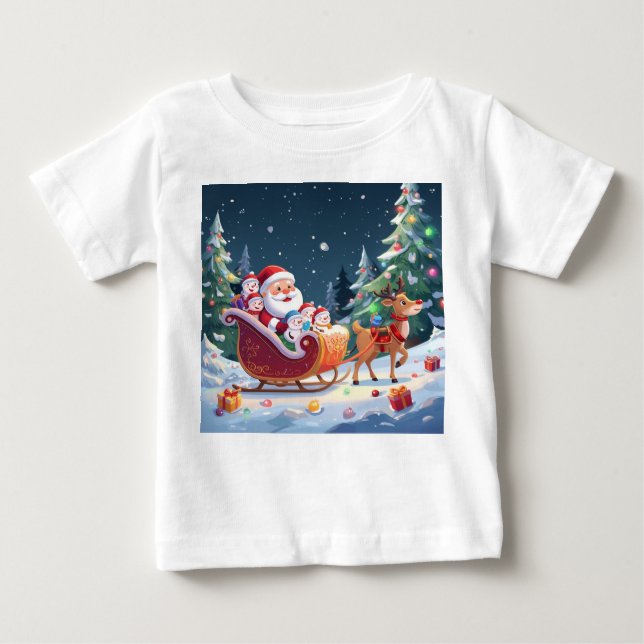 Camiseta De Bebé Santa Sleigh Ride Christmas Adventure (Anverso)