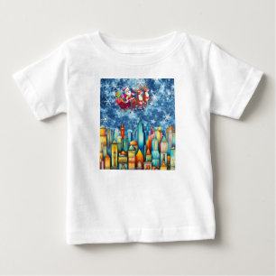 CAMISETA DE BEBÉ SANTA SOBRE LA CIUDAD