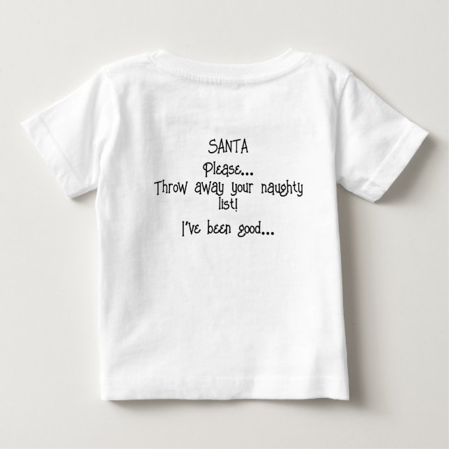 Camiseta De Bebé Santa Te Vio A Los Niños Tee (Reverso)