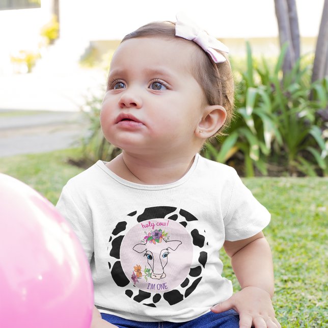 Camiseta De Bebé Santa Vaca 1er Cumpleaños (Subido por el creador)