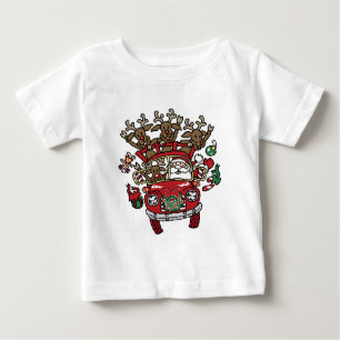 Camiseta De Bebé Santa Woody y su Personalizado de Navidades renos