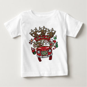 Camiseta De Bebé Santa Woody y su Personalizado de Navidades renos