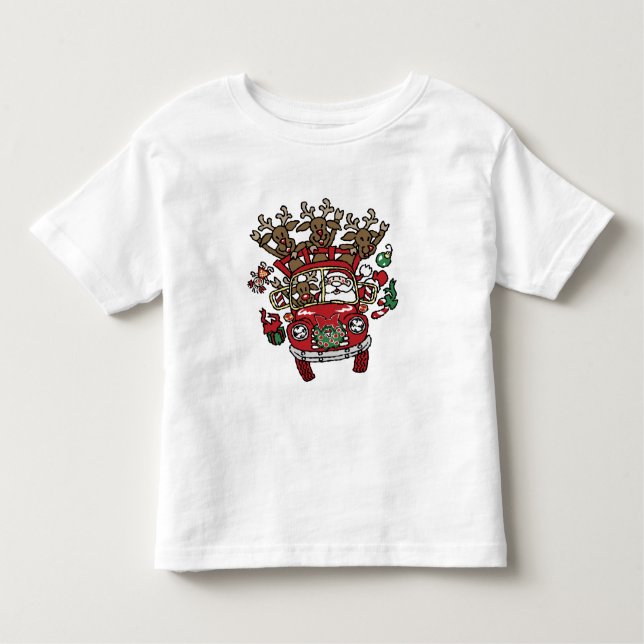 Camiseta De Bebé Santa Woody y su Personalizado de Navidades renos (Anverso)