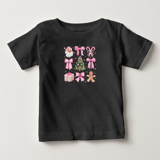 Camiseta De Bebé "Santa y Dinosaurios Magia" (Anverso)