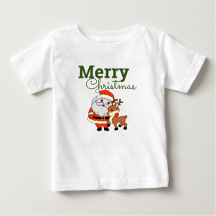 Camiseta De Bebé Santa y el ciervo