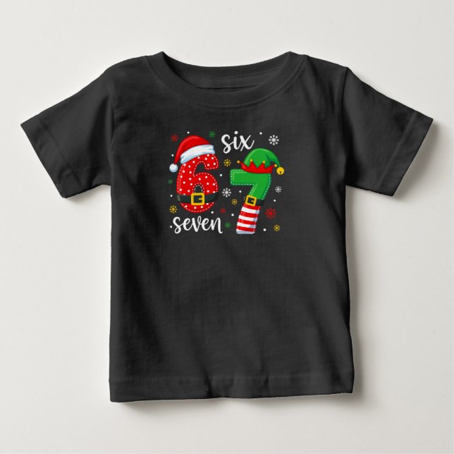 Camiseta De Bebé Santa y elfo número 67 (Anverso)
