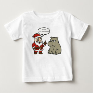 Camiseta De Bebé Santa y Hipopótamo divertidos y lindos de Navidad