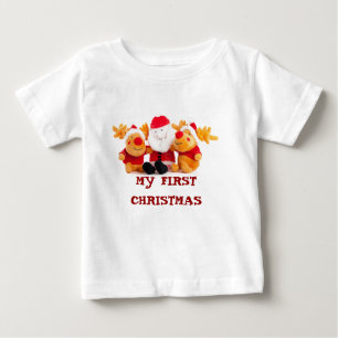 Camiseta De Bebé Santa y los renos