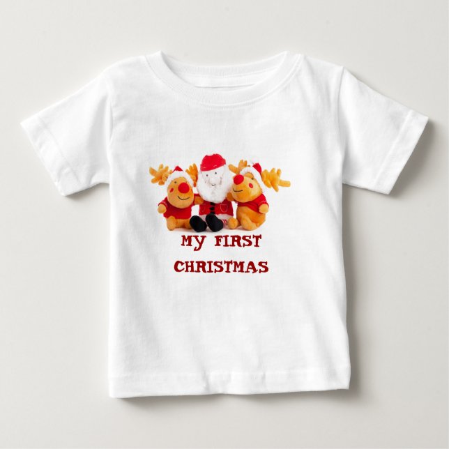 Camiseta De Bebé Santa y los renos (Anverso)