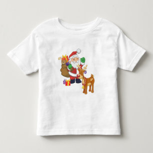 Camiseta De Bebé Santa y reno
