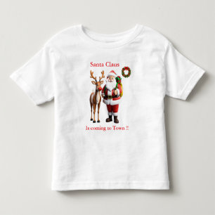 Camiseta De Bebé Santa y Rudolf la nariz roja reno