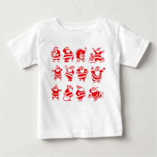 Camiseta De Bebé Santas retros