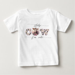 Camiseta De Bebé Santo Vaca Soy el tema del cumpleaños de animales