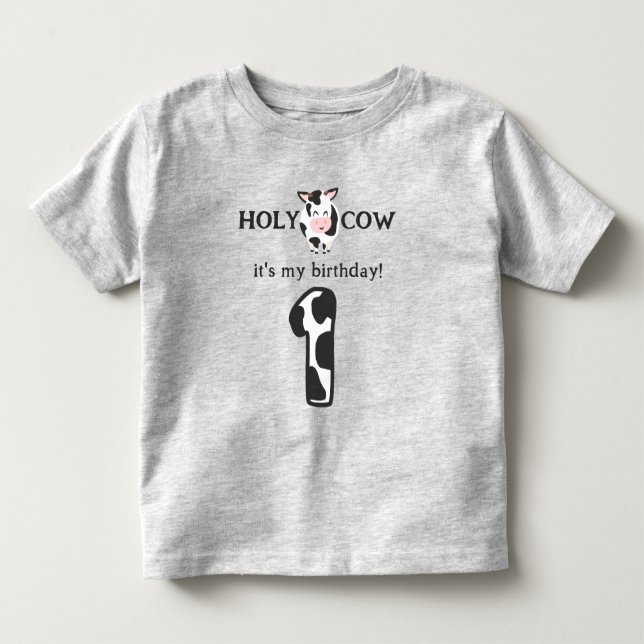Camiseta De Bebé Santo Vaca Soy una granja de cumpleaños (Anverso)