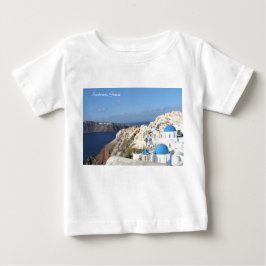 Camiseta De Bebé Santorini, Grecia, Village-Oia, Fotografía, Azul