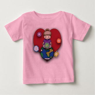Camiseta De Bebé Sara Fay meditando en Globe con Elementales