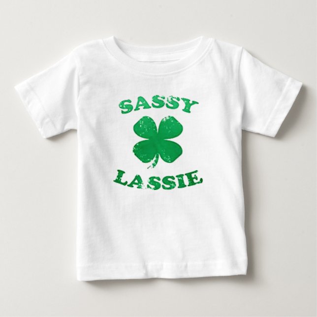 Camiseta De Bebé Sassy Lassie St. Patrick's Day Baby T-Shirt (Anverso)