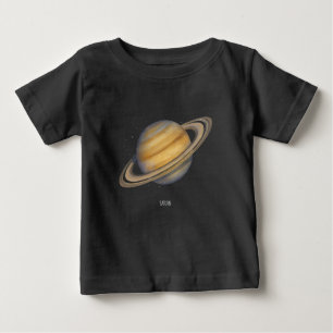 Camiseta De Bebé Saturno artístico con anillos vibrantes